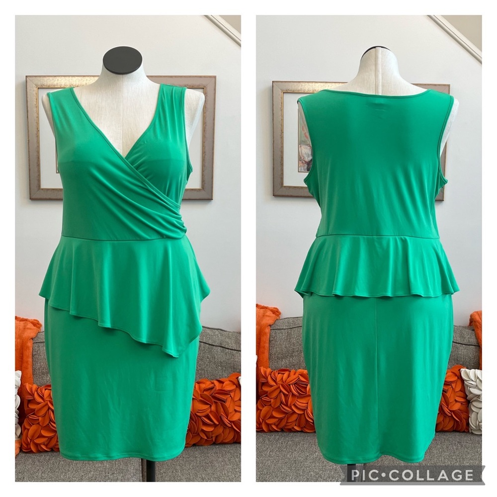 ❣️Lane Bryant Stunning Green Peplum Dress❣️